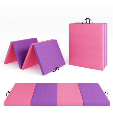 Tapis de gymnastique pliant épais avec poignées, 188x31x61 cm, portable pour Pilates, aérobic et arts martiaux