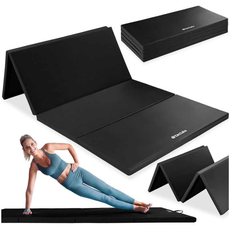 Tapis De Gymnastique Pliable Et Extensible 240x120x5cm - Noir