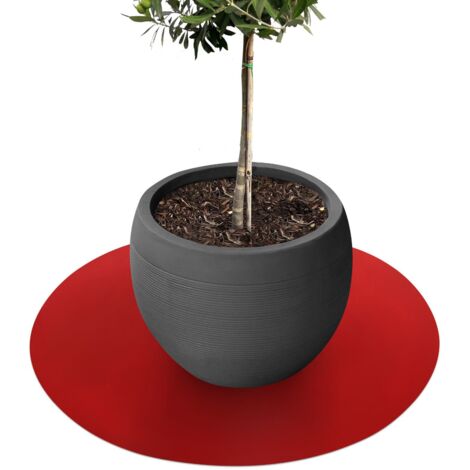 Tapis de jardinière Dessous de Pot de Fleur Majesty, Rond 60 cm, Rouge