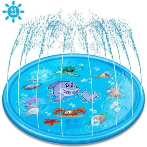 Tapis de Jet d\'eau Gonflable, Tapis de Jeux Aquatique pour Enfant Plage/pelouse, 170cm Tapis de pulvérisation d\'eau pour l\'été