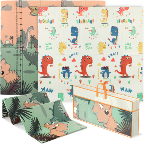 Tapis de jeu Bébé 196 x 176 x 1,5 cm Tapis de rampe pliable double face Multicolore HaMi