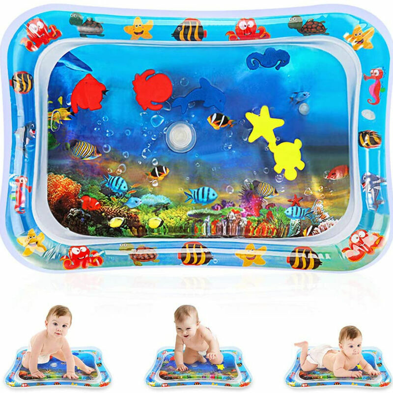 Tapis de jeu d'eau de jardin, tapis de jeu d'eau Tummy Time pour bébé, tapis de jeu amusant pour enfants et bébé, amusant et coloré, tapis de jeu