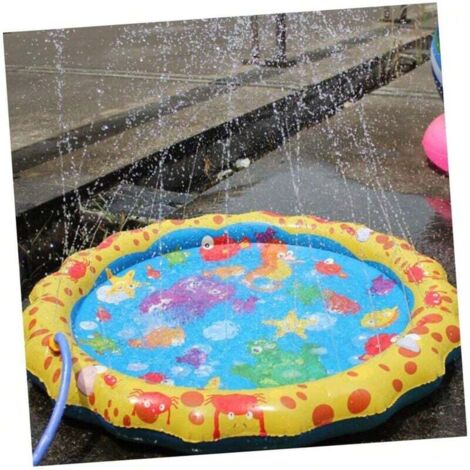 Tapis de jeu d'eau, tapis d'arrosage de dessin animé, tapis d'eau gonflable coloré, adapté aux piscines extérieures et aux jouets d'arrosage amusants dans le jardin, adapté aux jeux d'été, 1 pièce