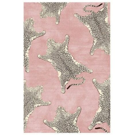 Tapis de jeu en peluche rose léopard, doux pour salon, chambre à coucher, nordique, moderne, décoration de maison,01,80X160cm