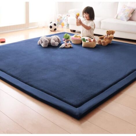 Tapis de jeu épais en velours corail pour enfants, doux, 200 x 150 cm