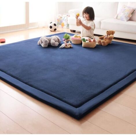 Tapis de jeu épais en velours corail pour enfants, doux, 200 x 150 cm