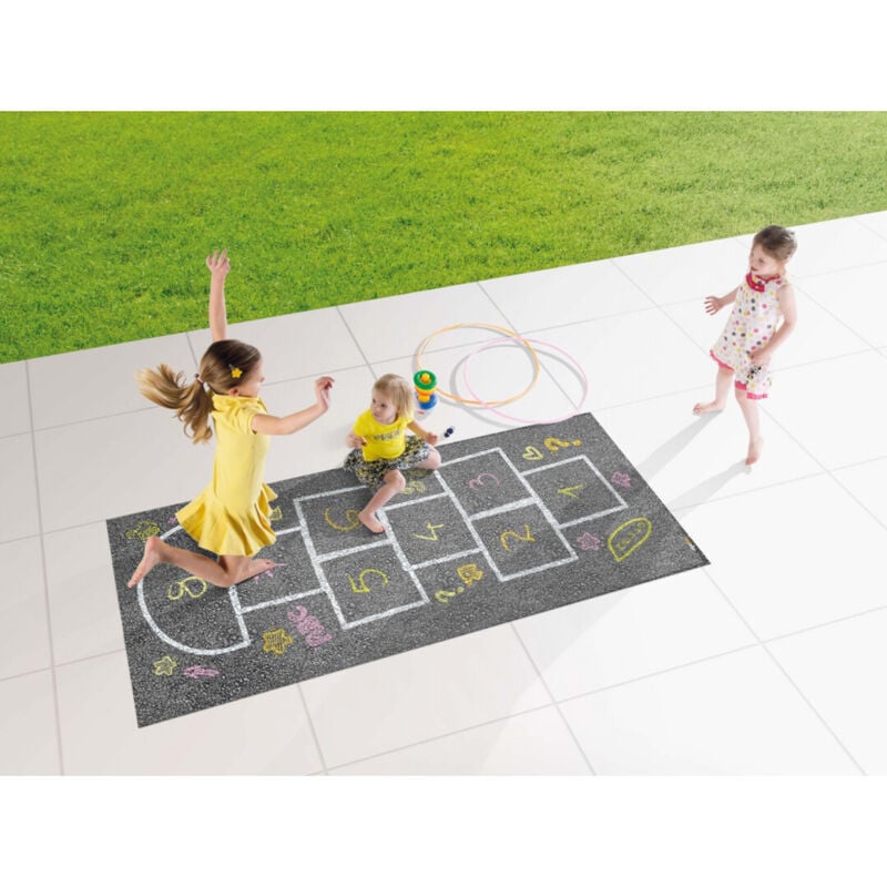 Allotapis - Tapis de jeu extérieur gris La Marelle Gris 95x230