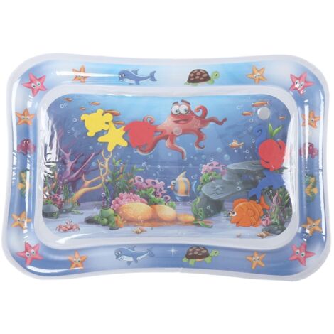 Tapis de jeu gonflable bébé animaux marins, portable pour voyages et extérieur