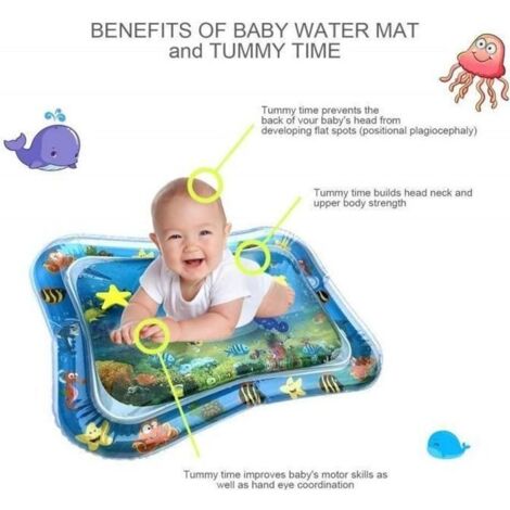 Tapis de jeu gonflé pour bébé - juanstar1908225 - rempli d\'eau et gonflable - Disney Princesses - Bleu