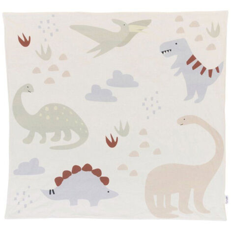 Tapis de jeu nomade TINEO 100 x 100 cm - Jersey matelassé Dinosaures Multicolore