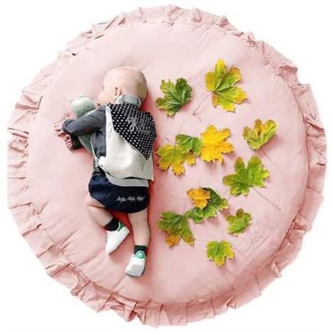 Tapis de jeu pour bébé - Grand Rond Épaissir - Rose - Intérieur - Diamètre 100cm - Poids 500g