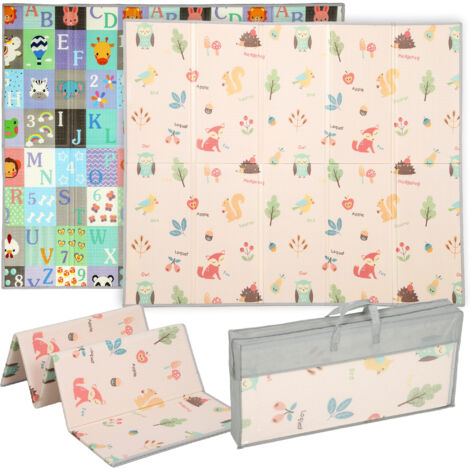 Tapis de jeu pour bébé pliable et réversible, tapis de sol en mousse épais, 180 x 150 x 1 cm, multicolore-multicolore