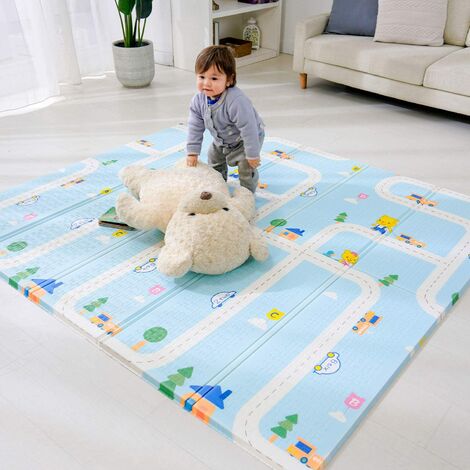 Tapis de jeu pour bébé, tapis de jeu en mousse pour bébé, tapis de bébé pliable, grand tapis épais et doux pour bébé, imperméable réversible non toxique