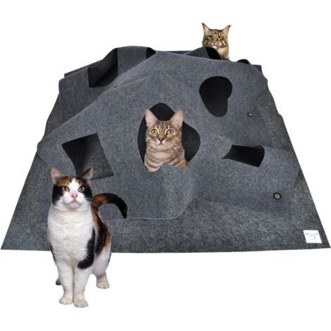 Tapis de jeu pour chat, tapis de jeu pliable pour chat, tapis interactif amusant pour animaux de compagnie, lit de toilettage à gratter