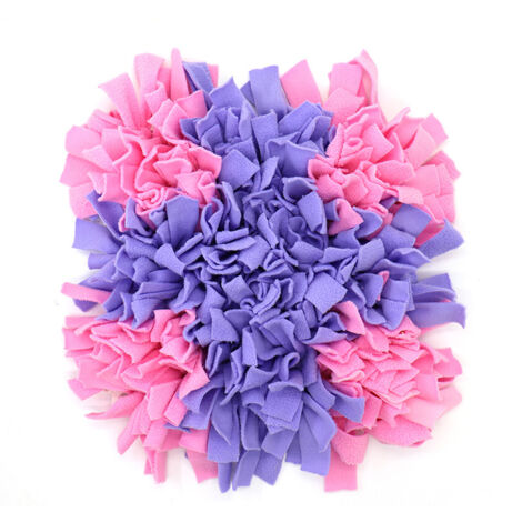 Tapis de jeu  pour chien - Tapis à renifler - Lavable - Pliable - Antidérapant - Jouet pour chien, croix rose et violet