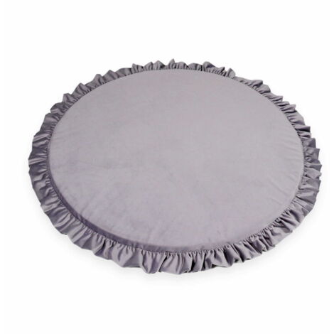 Tapis de jeu pour enfants 100 cm rond à volants, Velours Lila
