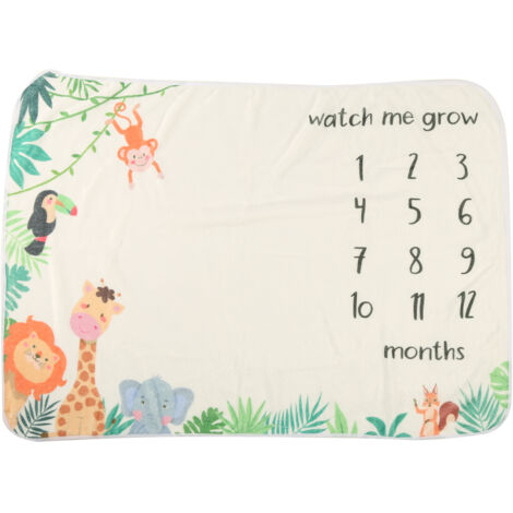 Tapis de jeu pour nouveau-né avec fond photo et couverture mois animaux accessoires photo bébé