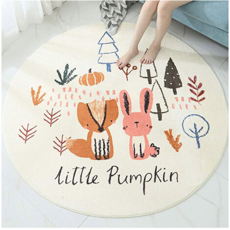 Tapis de jeu rond doux et lavable pour chambre d'enfant et salon