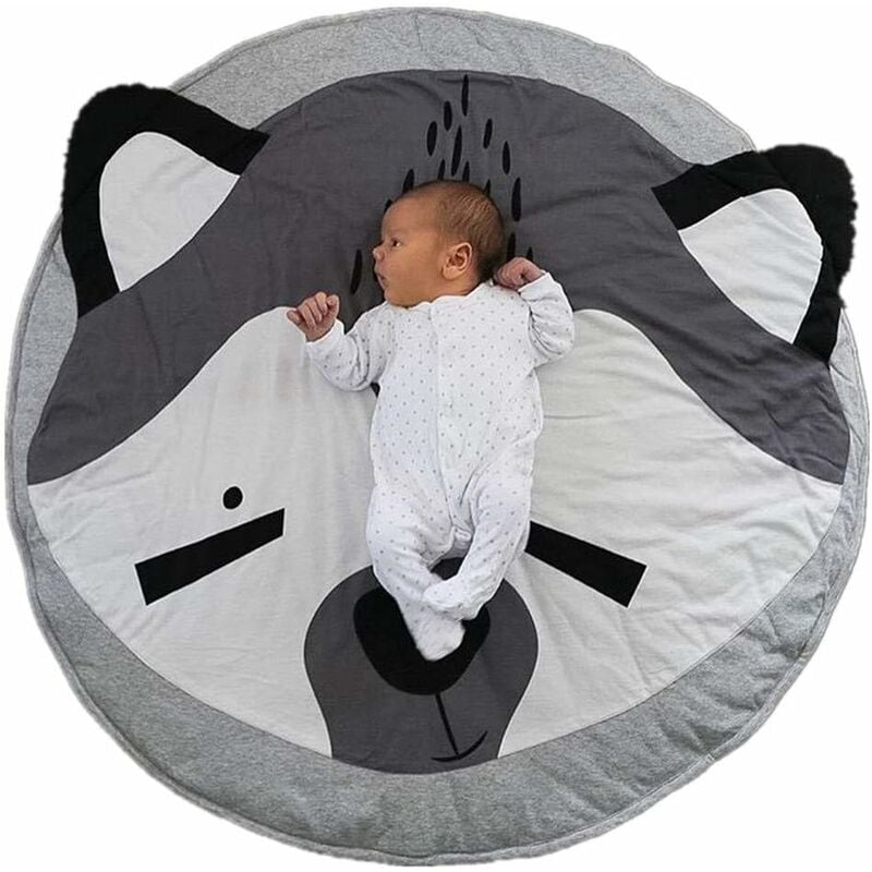 Jormftte - Tapis de jeu rond pour bébé tapis rampant coussin rampant tapis climatisé pour enfants chambre tout-petits