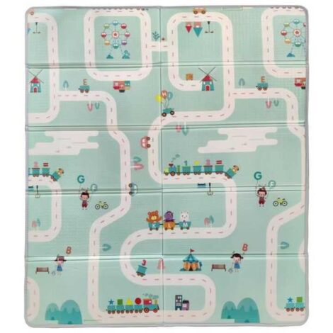 Tapis de juego TINEO Maxi 150x180 cm reversible animales / circuito