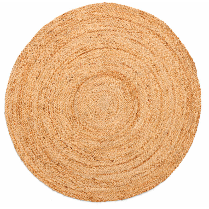 Spetebo - Tapis de jute - 120 x 120 cm - rond / naturel