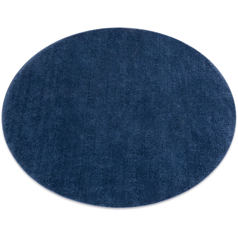 Tapis de lavage moderne lindo cercle bleu foncé, antidérapant, shaggy blue cercle 100 cm