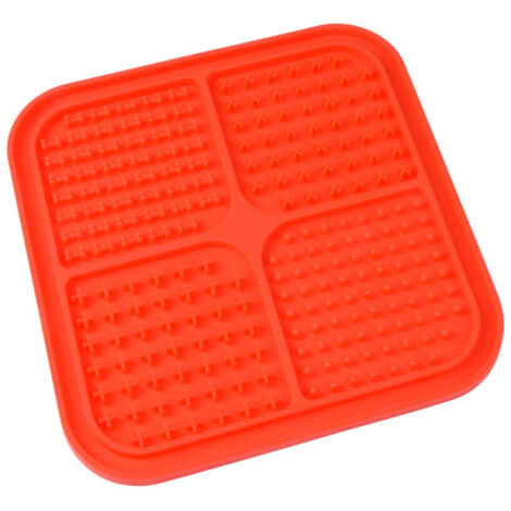 Tapis de Léchage Animaux "Silicone" 20cm Rouge