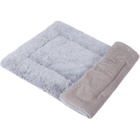 Tapis de Lit pour Chien Coussin de Chat Lavable Doux Premium Peluche Chiens Matelas Canapé pour Petit/Moyen/Grand Chien XZ014 (Wicker Gray, XL (100X70CM))