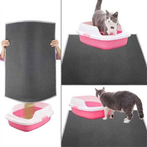 Tapis de litière pour chat 45x60cm gris