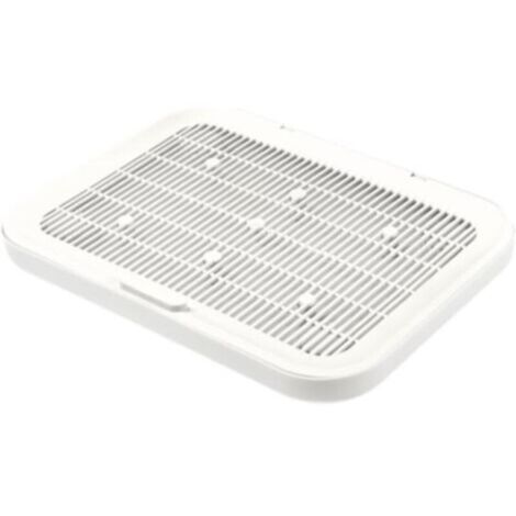Tapis de litière pour chat avec design double couche, tapis de sol pour piège à litière avec grilles en maille, tapis de contrôle réutilisable et imperméable pour bac à litière, 40 x 30 x 4 cm Beige