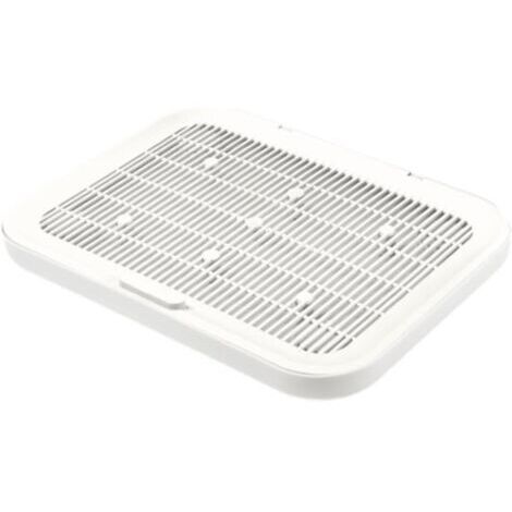 Tapis de litière pour chat avec design double couche, tapis de sol pour piège à litière avec grilles en maille, tapis de contrôle réutilisable et imperméable pour bac à litière, 40 x 30 x 4 cm Beige