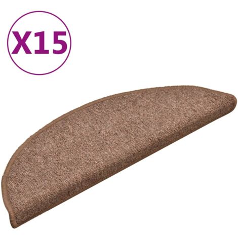 Tapis de marches d'escalier 15 pcs Marron 56x17x3 cm