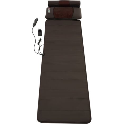 Tapis de massage complet avec moteurs à vibration et chaleur lombaire, soulage les douleurs dorsales et cervicales grâce à un coussin Shiatsu, 5 programmes de massage