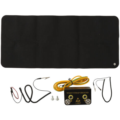 Tapis de Mise à la Terre en Cuir PU Anti-Static pour Améliorer le Sommeil - 30x68cm avec Bracelet