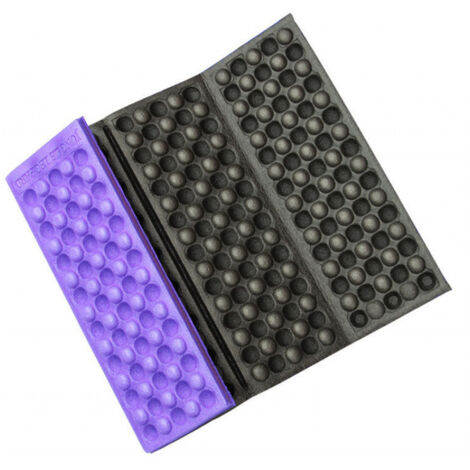 Tapis de mousse de camping pliable, coussin imperméable pour siège, matelas de sol compact (Violet+Noir)