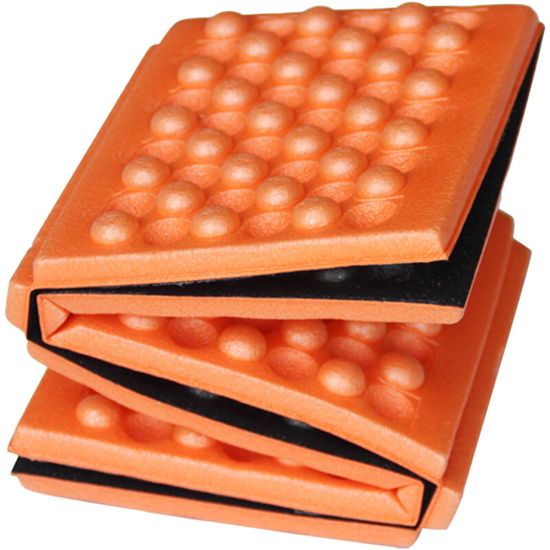 Tapis de mousse pliable pour randonnée, coussin d'extérieur portable et léger, 39x28.5cm, couleur orange, idéal pour camping et pique-nique.
