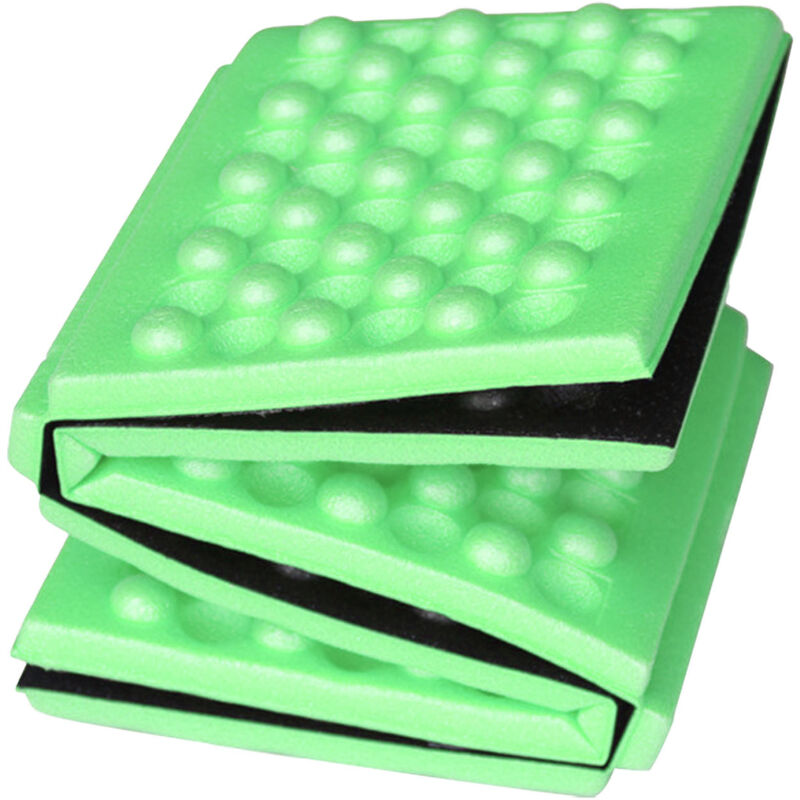 Tapis de mousse pliable pour randonnée, coussin d'extérieur portable et léger, 39x28.5cm, vert, idéal pour camping et pique-nique.
