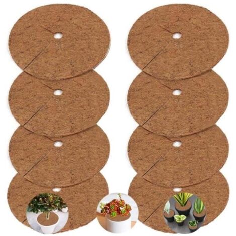 Tapis de paillage naturel en fibre de coco - Lot de 8 pièces de 20 cm - Protection contre le froid