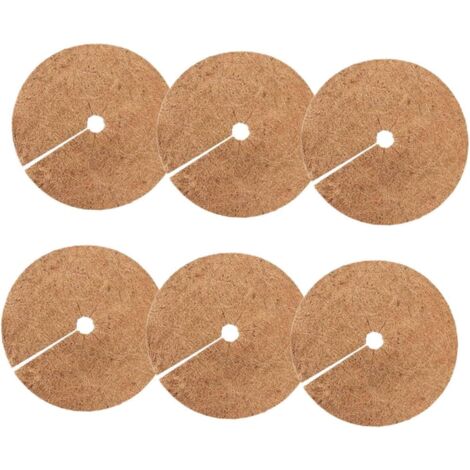 Tapis De Paillis en Fibre Végétale 30 Cm Lot De 6 pour Pots De Fleurs Jardinage Protection Le Gel Coupe Ajustable