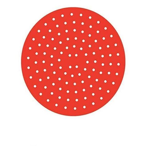 Tapis de panier de friteuse à air réutilisable en silicone antiadhésif rond rouge de 20 cm de diamètre