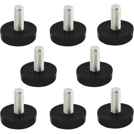 Tapis de pied de table, 8 pieds de nivellement pour meubles Pieds réglables pour meubles Skateboard Pied de table Pied de chaise Base de protection Glissière de sol Filetage M6 x 14 mm Noir