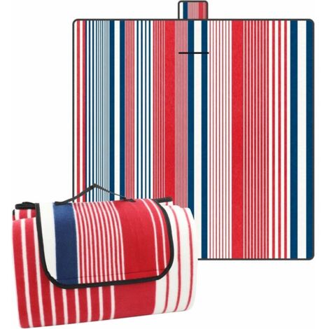 Tapis de Pique Nique 200 x 200 cm, Couverture de Pique-Nique Impermeable pour Plage et Jardin, Grande Nappe Pique Nique pour Famille (4-6 Personnes)