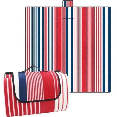 Tapis de Pique Nique 200 x 200 cm, Couverture de Pique-Nique Impermeable pour Plage et Jardin, Grande Nappe Pique Nique pour Famille (4-6 Personnes)