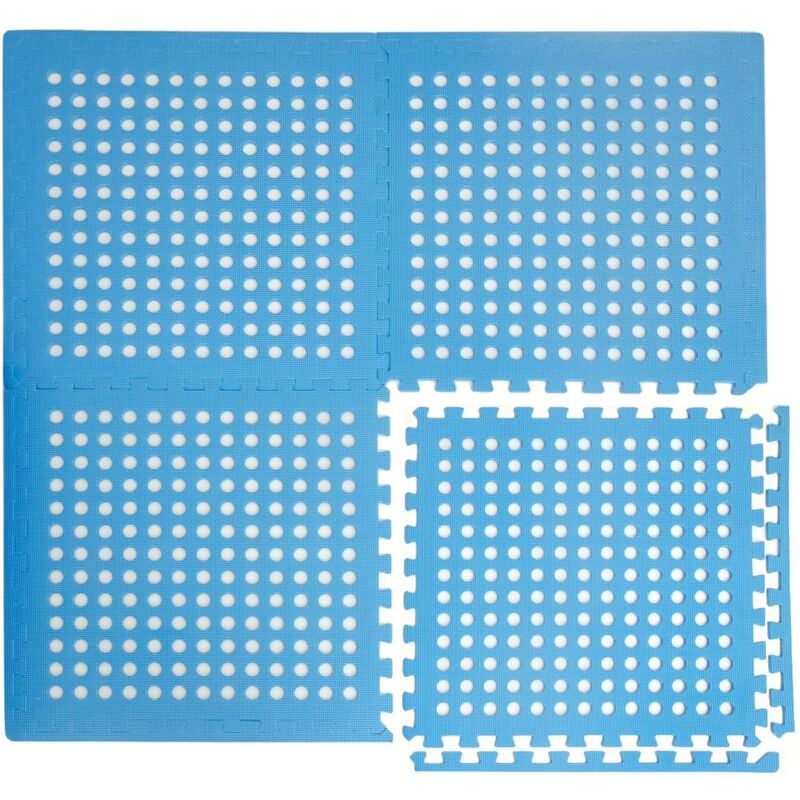 Tapis de Piscine 1,59 m² - 4 Tapis de Sol eva 62x62 Jeu de Dalles de Protection