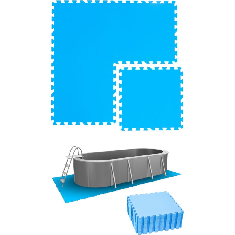 Tapis de Piscine 4,7 m² - 20 Tapis de Sol eva 50x50 Jeu de Dalles de Protection