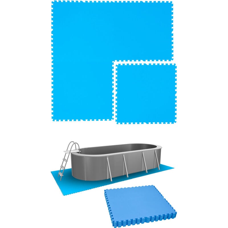Tapis de Piscine 5,1 m² - 8 Tapis de Sol eva 81x81 Jeu de Dalles de Protection