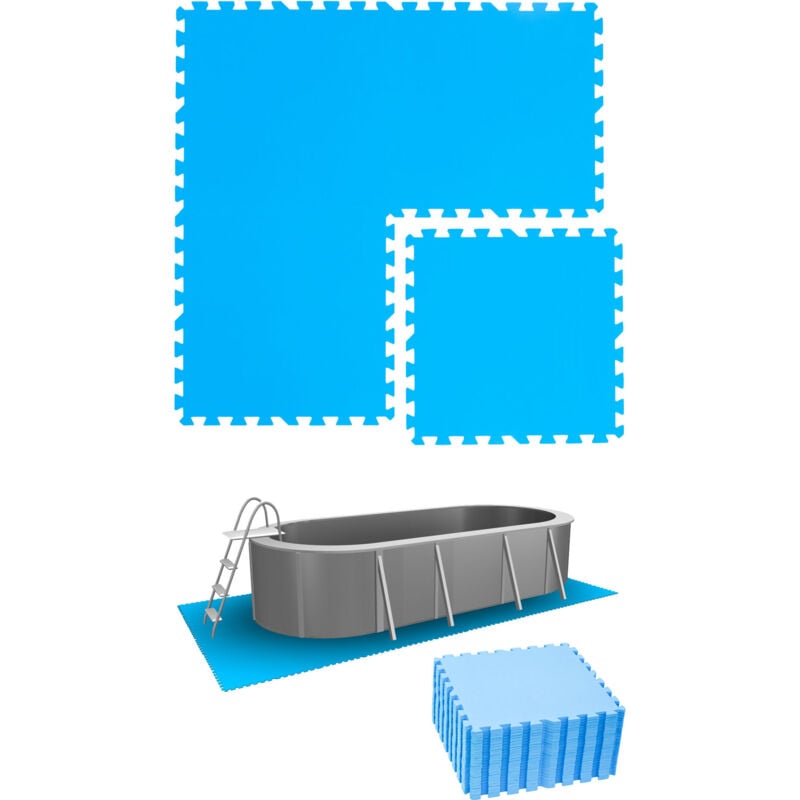 Tapis de Piscine 5,6 m² - 24 Tapis de Sol eva 50x50 Jeu de Dalles de Protection