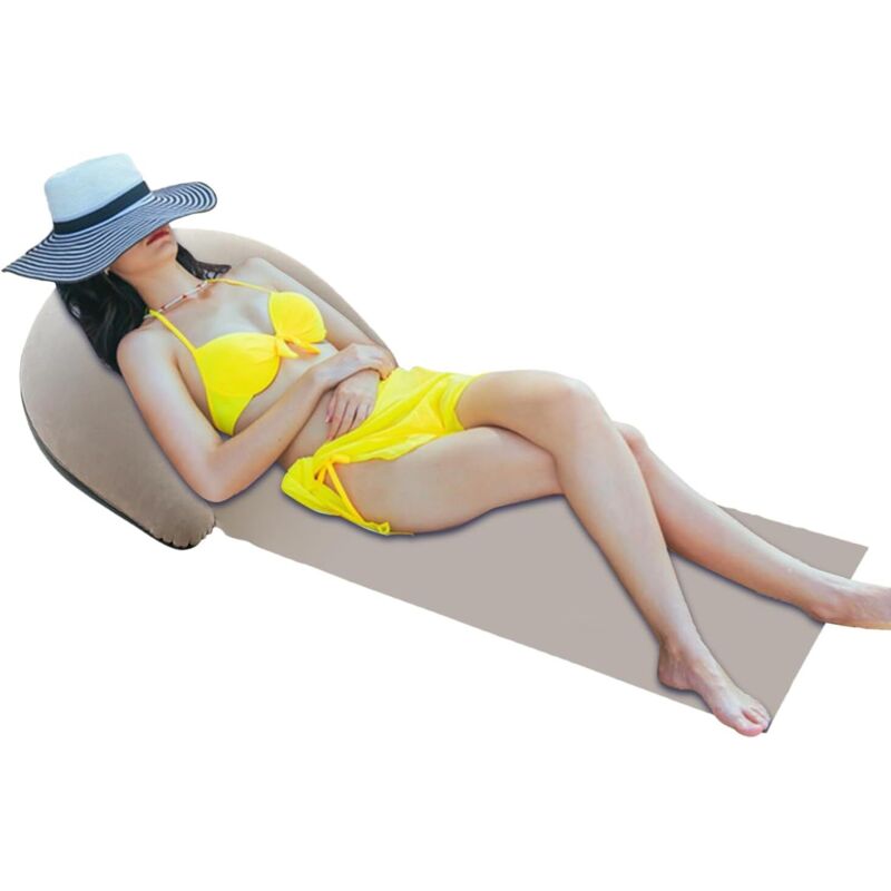 Tapis De Plage avec Coussin Gonflable, Chaise Longue Anti-Sable, Matelass De Détente Pliable pour La Famille, Les Amis, Le Bronzage Et Le Bronzage