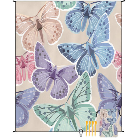 Tapis de plage en microfibre style bohème, séchage rapide, déperlant et résistant à l'humidité, idéal pour les pique-niques et le camping. Tapis de plage 26