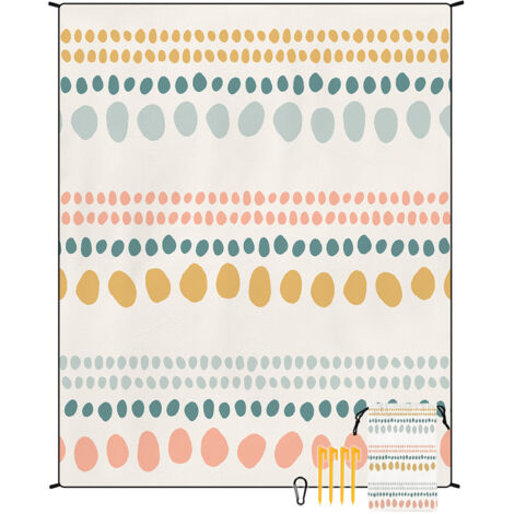 Tapis de plage en microfibre style bohème, séchage rapide, déperlant et résistant à l'humidité, idéal pour les pique-niques et le camping. Tapis de plage 34
